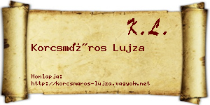 Korcsmáros Lujza névjegykártya